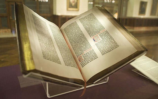 Biblia de Gutenberg, copia Lenox, Biblioteca Pública de Nueva York, 2009. Imagen 01