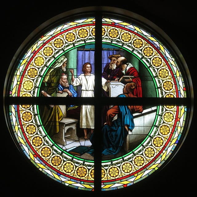 Vidrieras de la Iglesia de San Pablo Apóstol (Westerville, Ohio), Jesucristo entre los doctores
